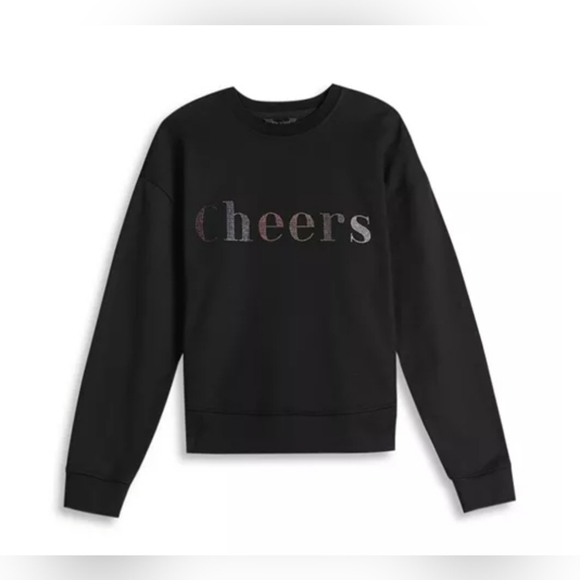 Ted Baker Zerah "Cheers" Embellished Graphic Sweatshirt Black Size L - Picture 2 of 14